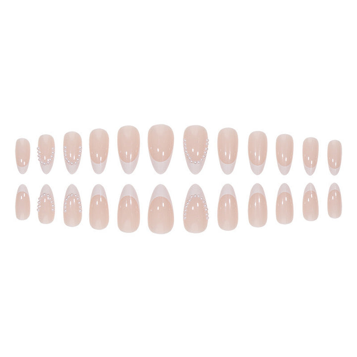 Artificial nail set with elegant tips and pearl decorations Stornfield