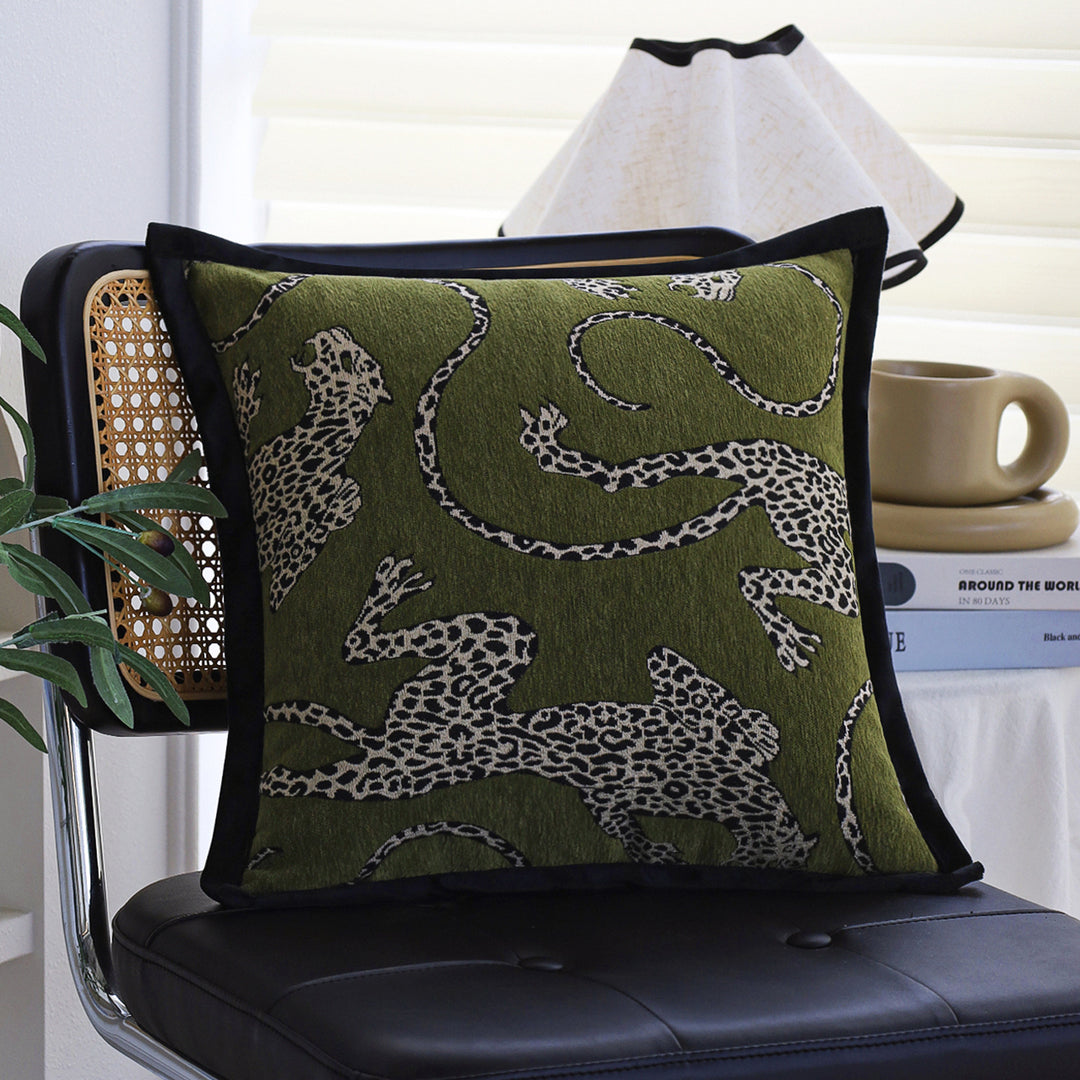 Decorative pillow with unique leopard pattern