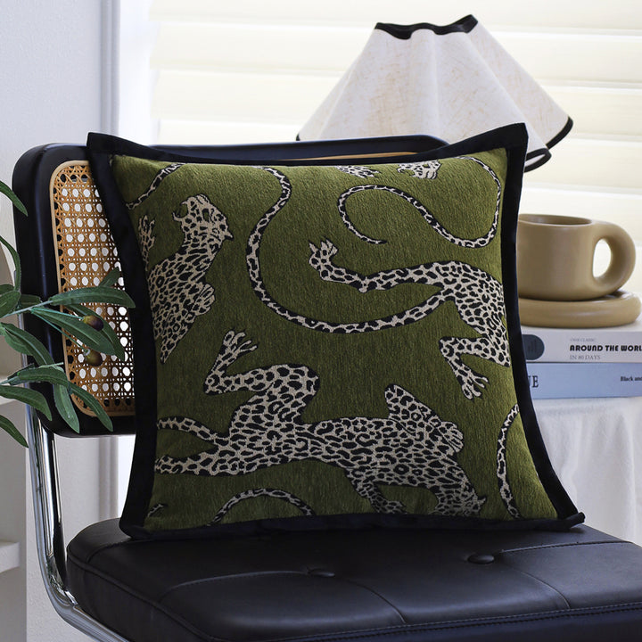 Decorative pillow with unique leopard pattern