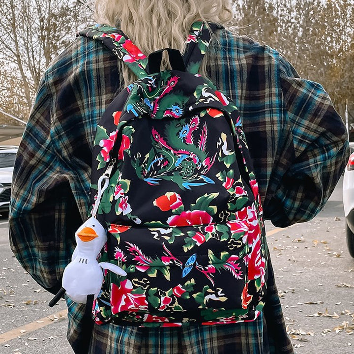 Leisure backpack with colorful floral pattern Stornfield