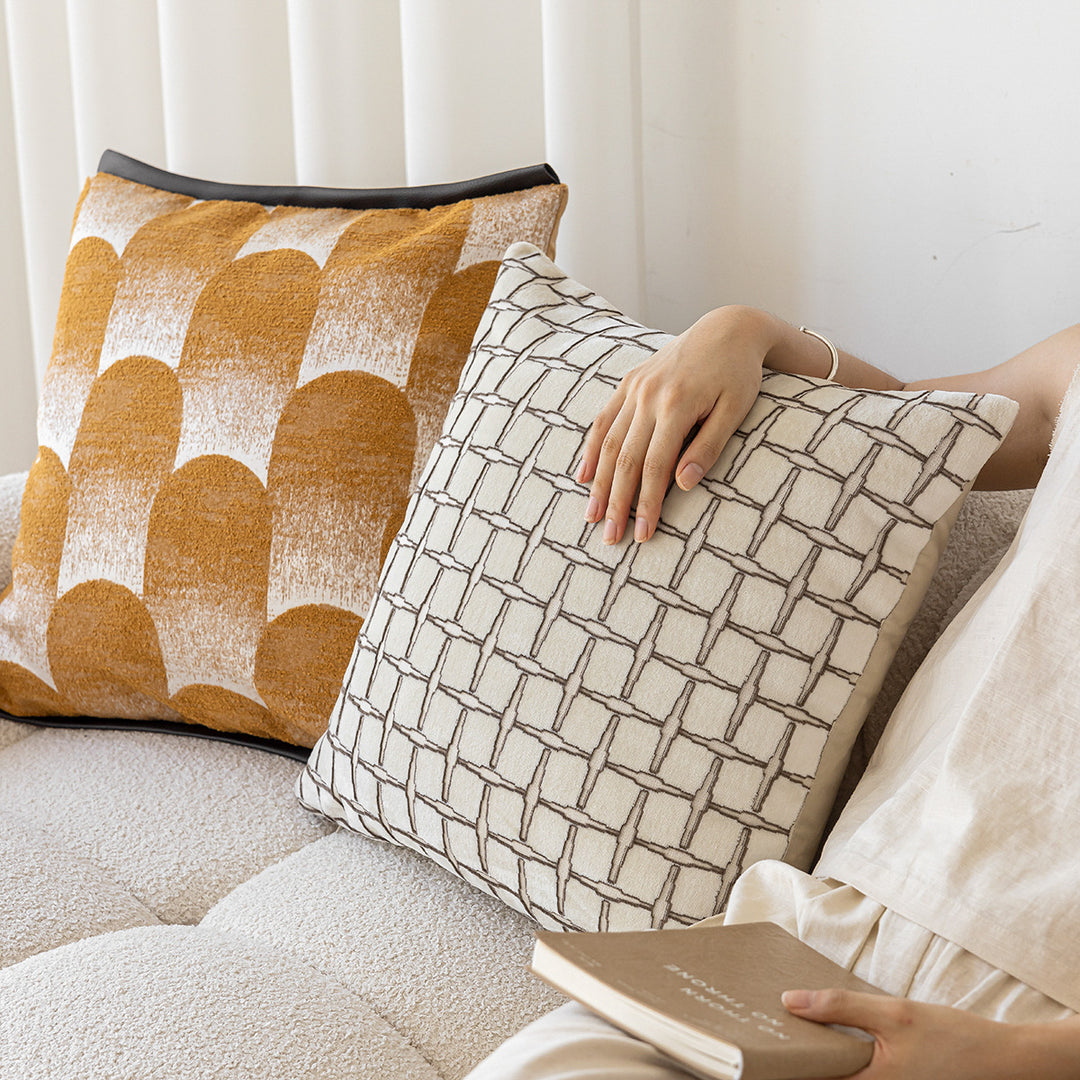 Stylish decorative pillow with modern geometric design