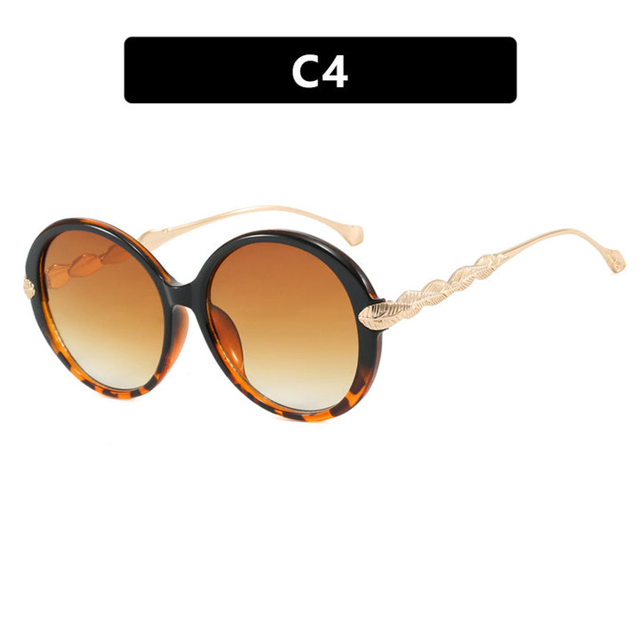 Ladies large round sunglasses with decorative metal accents Stornfield