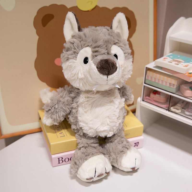 Plush Raccoon Soft Fur Sitting Stuffed Animal with Embroidered Face and Fluffy Tail Stornfield