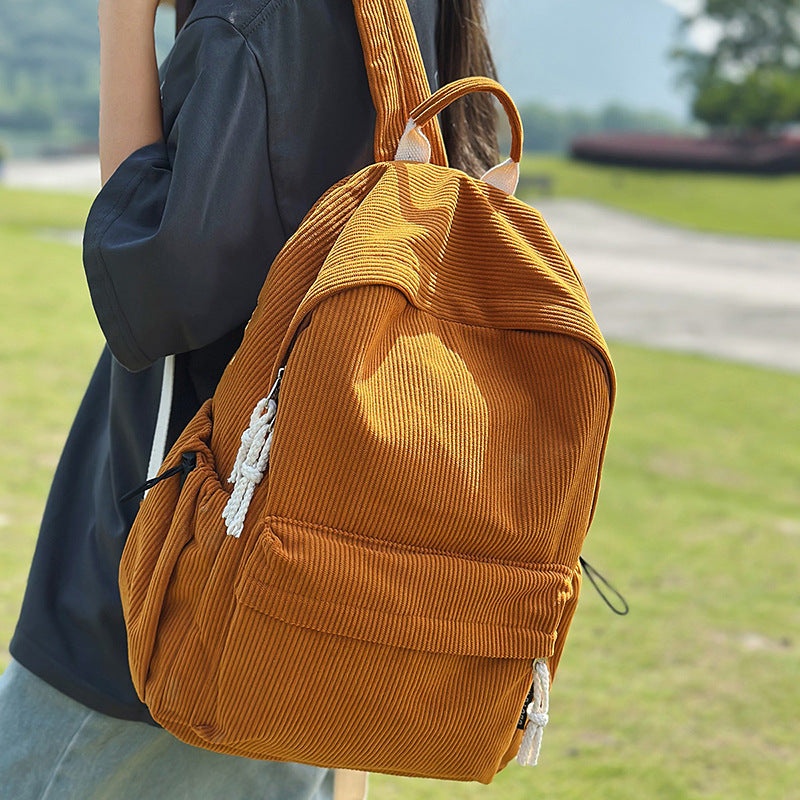 Corduroy Textured Casual Backpack Stornfield