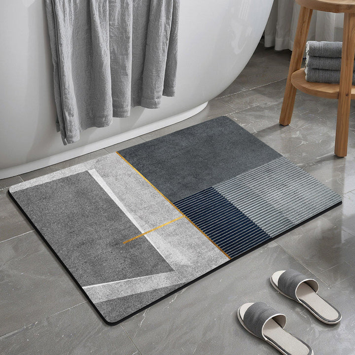 Textured Geometric Bath Mat Stornfield
