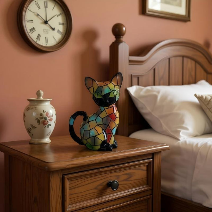 Decorative cat figurine in mosaic design Stornfield