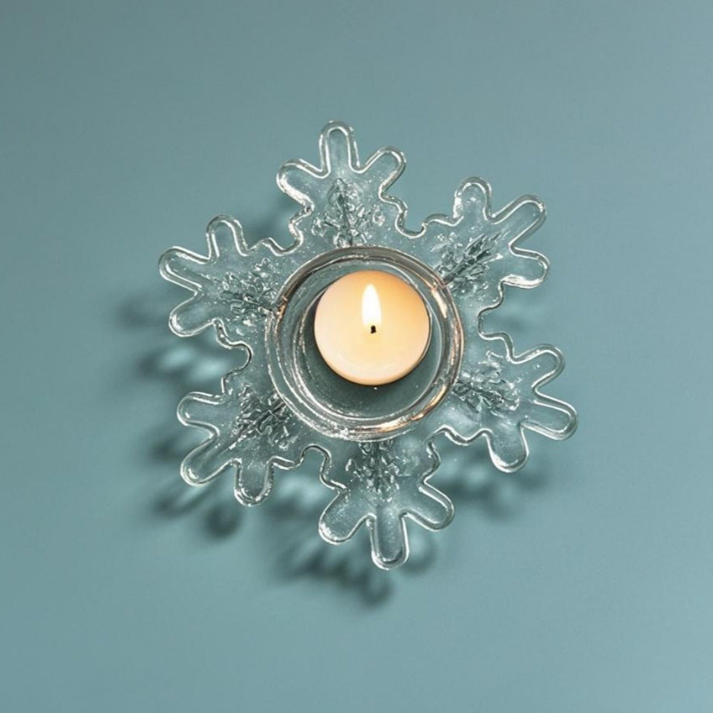 Snowflake-Shaped Glass Tealight Candle Holder Stornfield