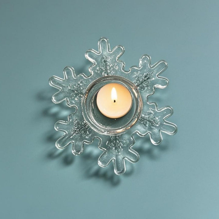 Snowflake-Shaped Glass Tealight Candle Holder Stornfield