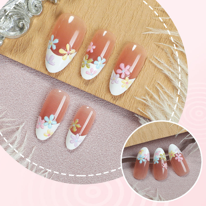 Decorative Floral Press-On Nail Art Set 1790738579