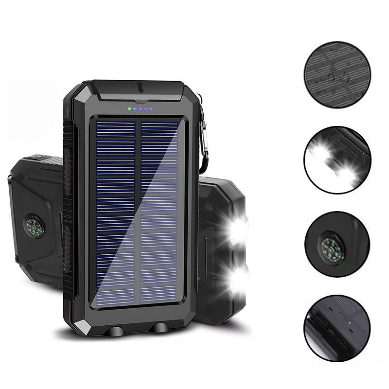 Solar-powered power bank with LED lighting and integrated compass Stornfield