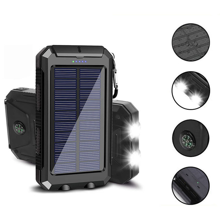 Solar-powered power bank with LED lighting and integrated compass Stornfield