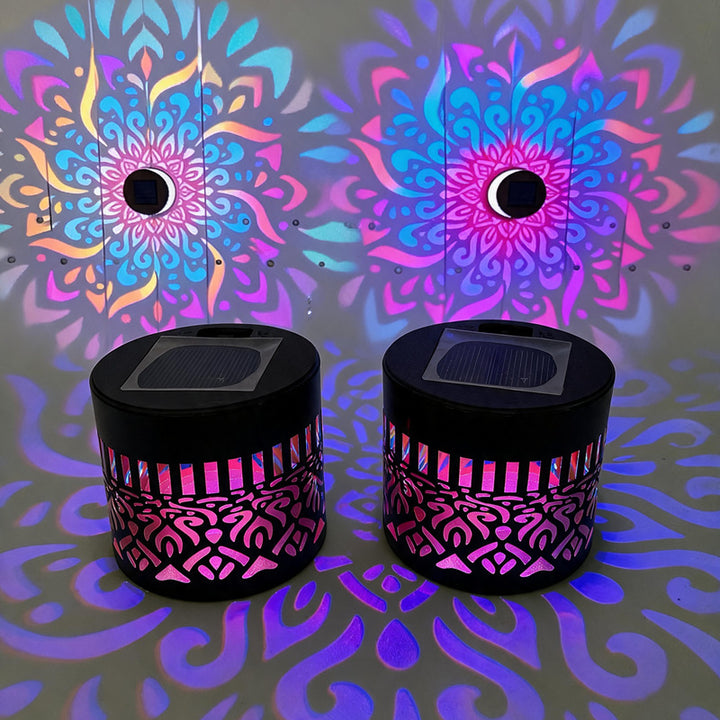 Solar Projection Garden Light With Decorative Floral Pattern And Dusk-To-Dawn Sensor Stornfield