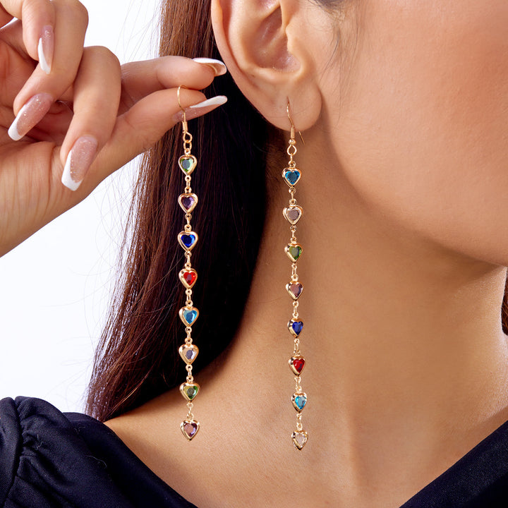 Dazzling Heart-Shaped Drop Earrings Stornfield