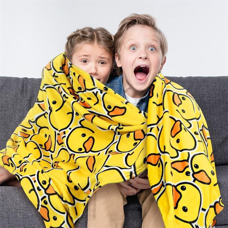 Duck-Themed Cozy Fleece Blanket