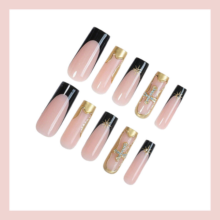 Designer artificial nail set with glamorous decorations Stornfield