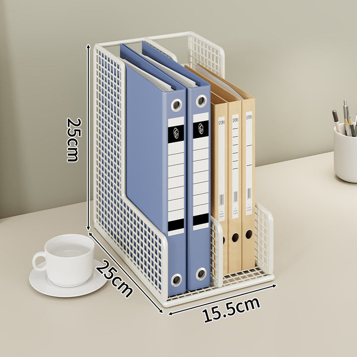 Mesh Grid Desktop File Organizer with Adjustable Vertical Dividers