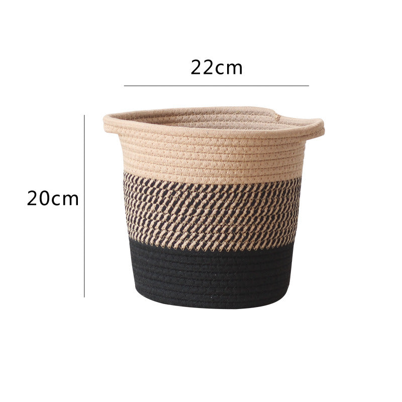 Modern storage basket with gray knit pattern Stornfield