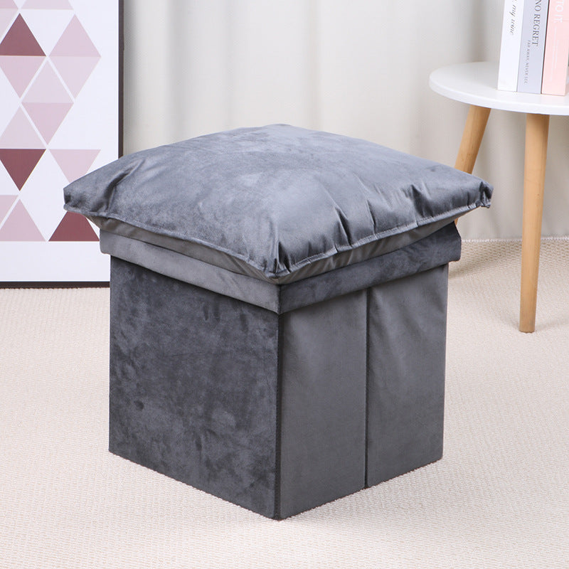 Plush Square Storage Stool Stornfield