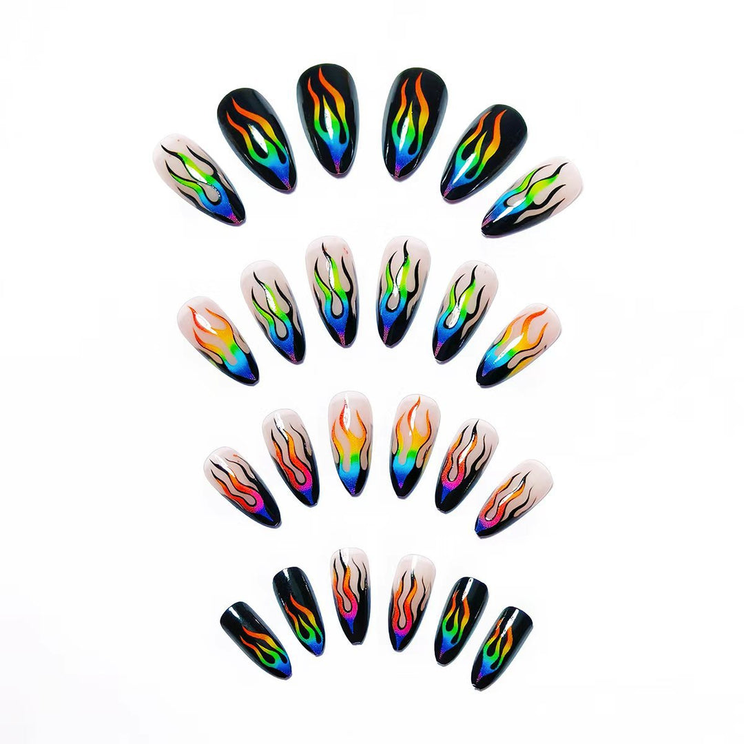 Creative Art Nails with Eye-Catching Flame Design Stornfield