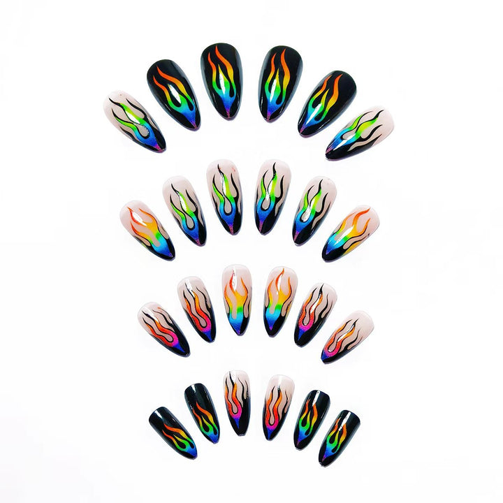 Creative Art Nails with Eye-Catching Flame Design Stornfield