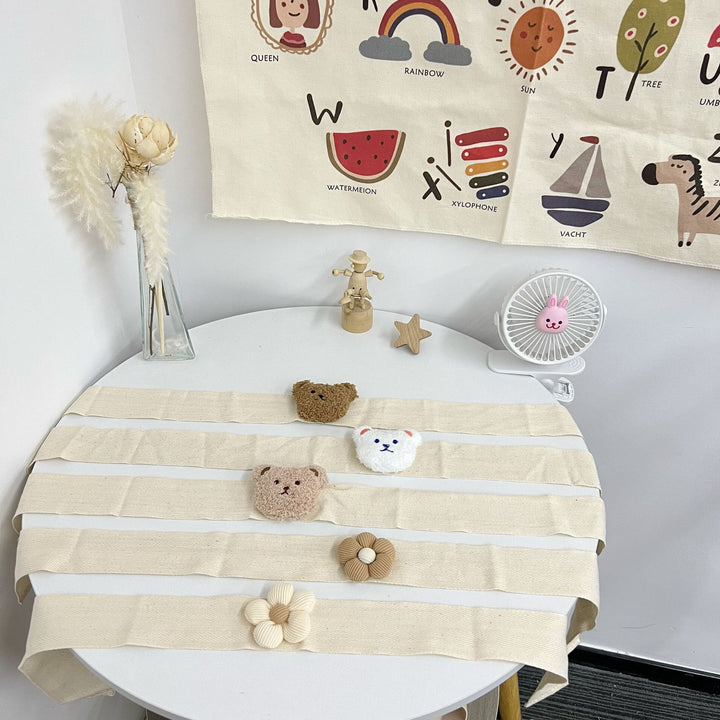 Plush Bear Curtain Tieback with Elastic Loop and Soft Teddy Face