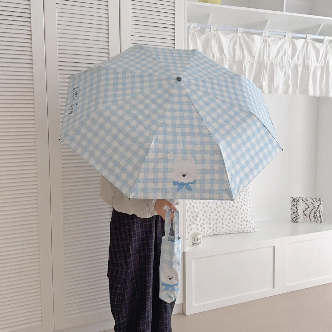 Ladies Foldable Umbrella with Playful Dog Design Stornfield