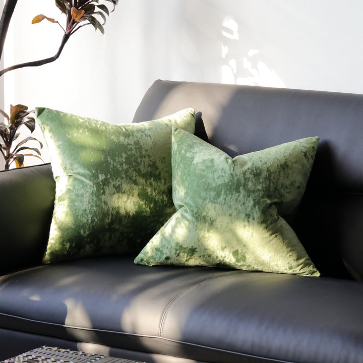 Square Crushed Velvet Decorative Throw Pillow Covers with Hidden Zipper