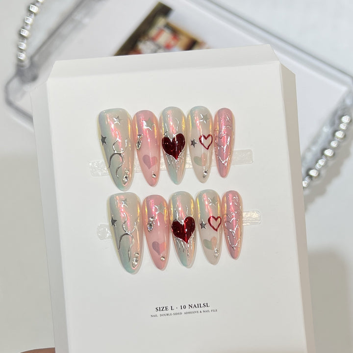 Elegant Decorative Stiletto Press-On Nail Art Set Stornfield
