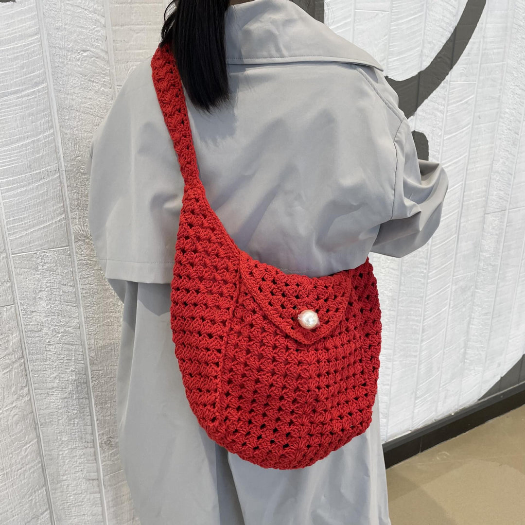 Hand-knotted shoulder bag with bead closure Stornfield
