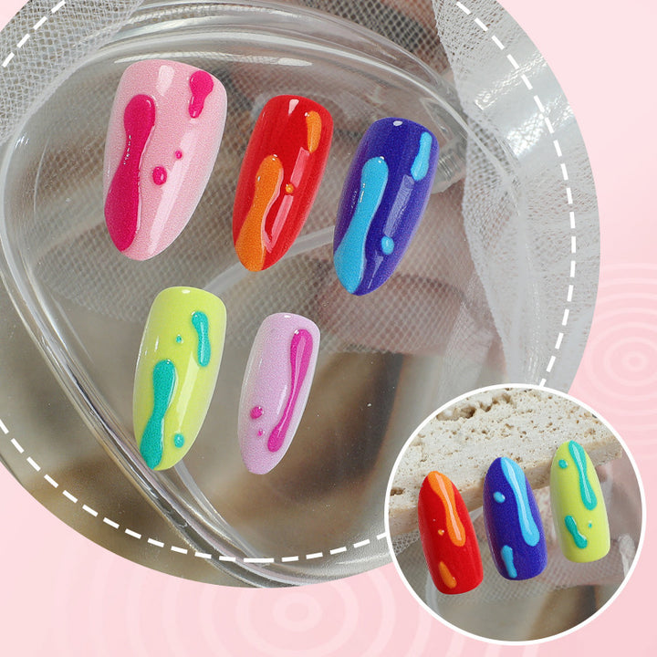 Artistic Drip-Inspired Press-On Nail Art Stornfield