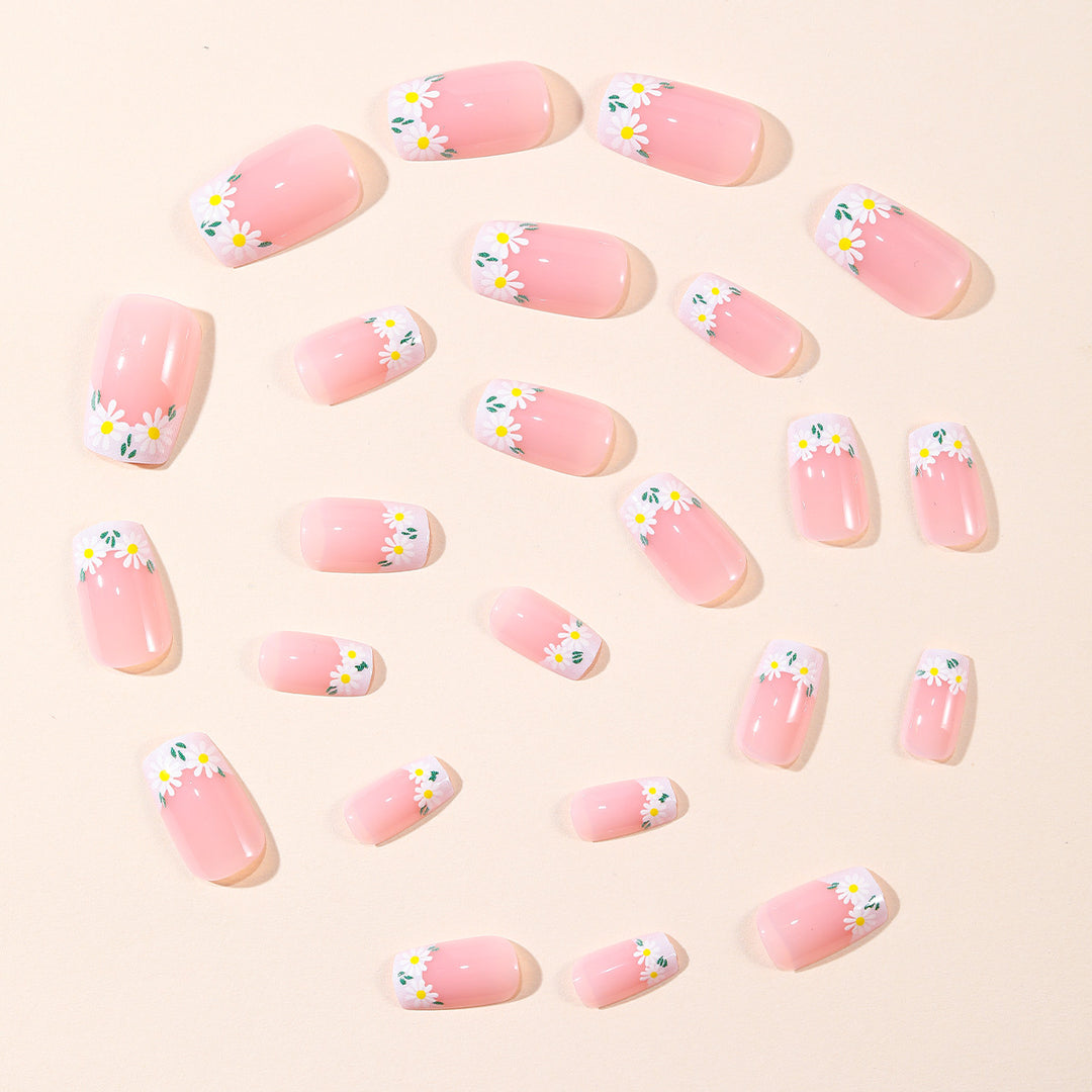 Floral French Tip Nail Art Set Stornfield