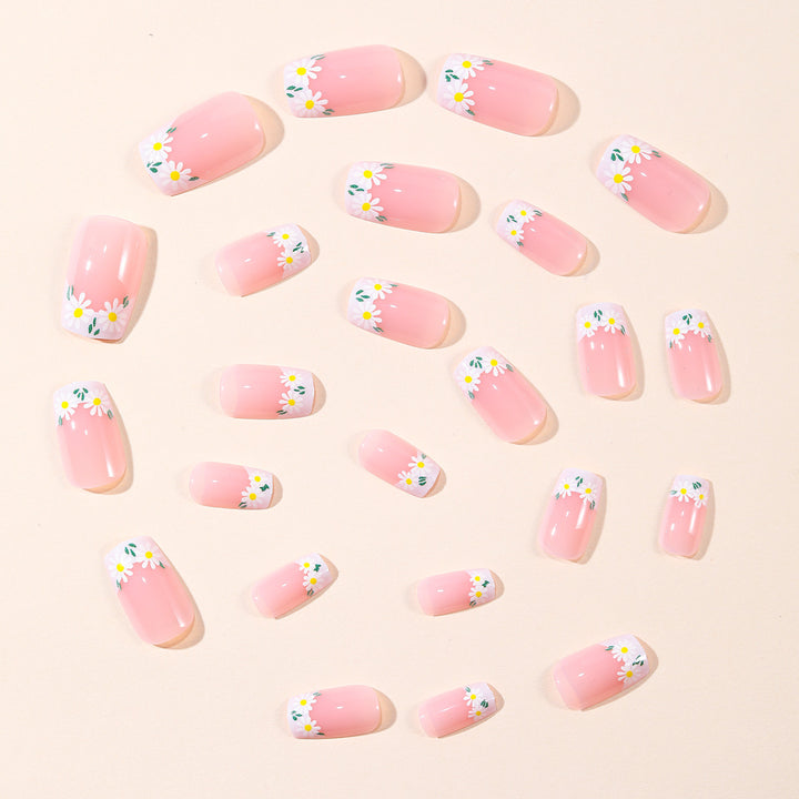 Floral French Tip Nail Art Set Stornfield