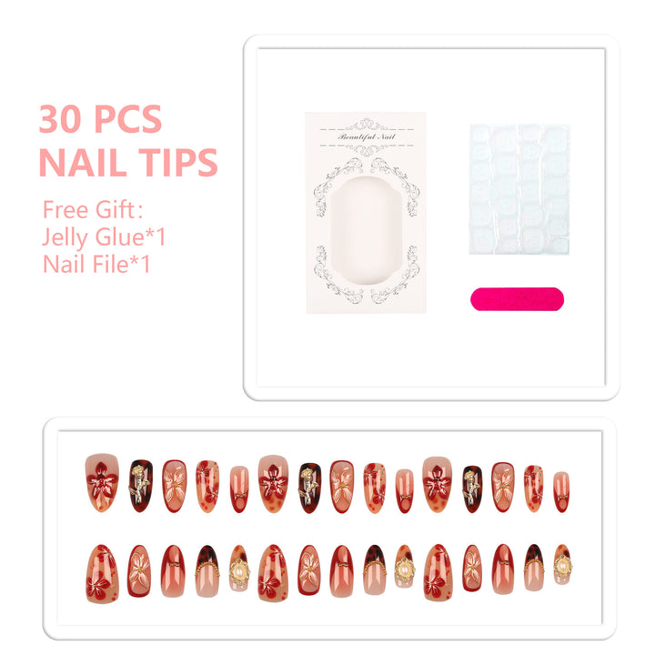 Artistic Floral Design Press-On Nails