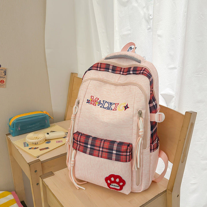 Playful Plaid Print Backpack Stornfield