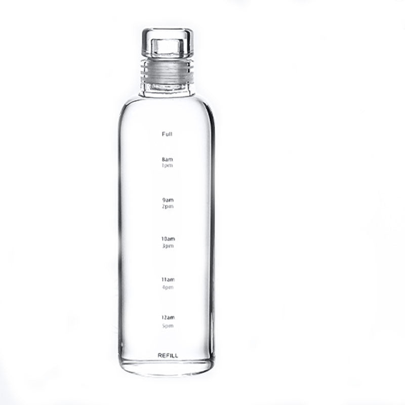Women's transparent motif drinking bottle with time markers Stornfield