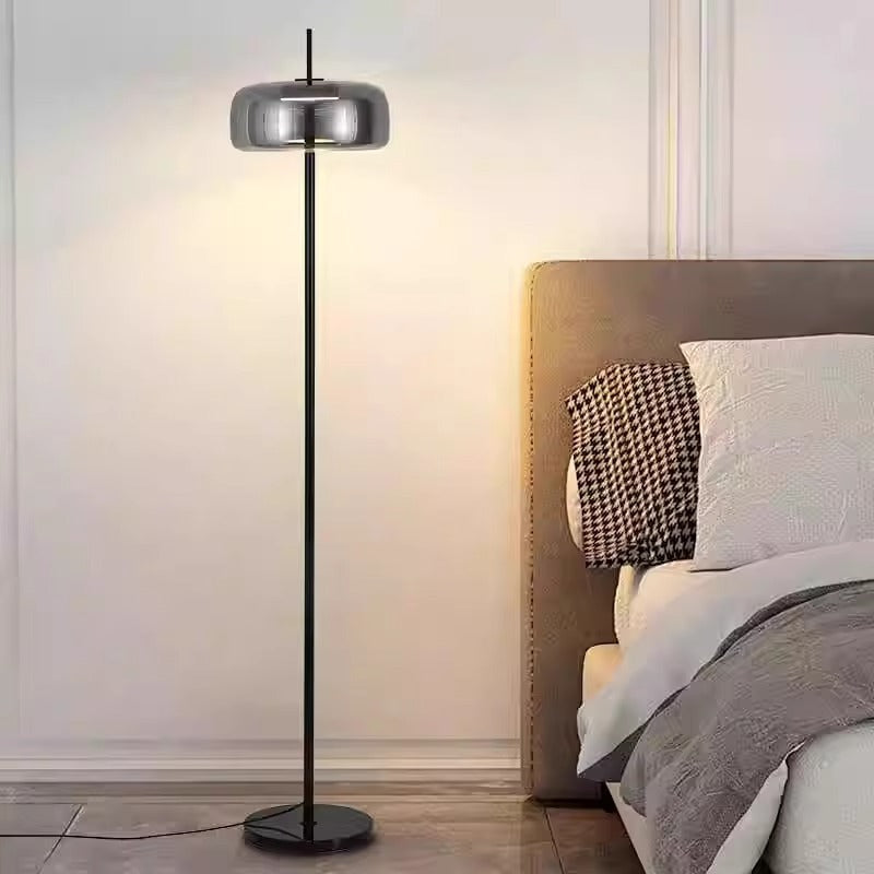Minimalist Floor Lamp with Transparent Shade