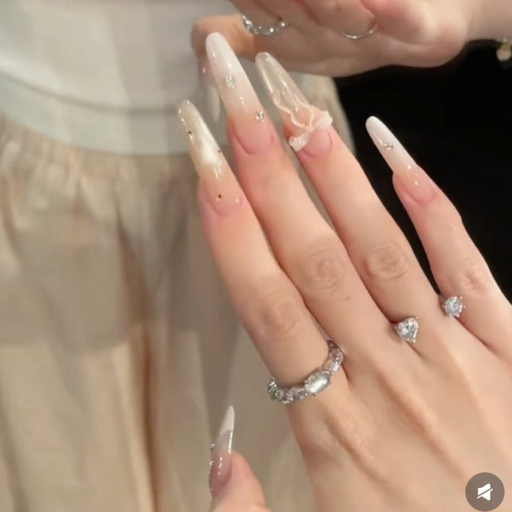 Artistic Stiletto Press-On Nail Set with Decorative Accents Stornfield