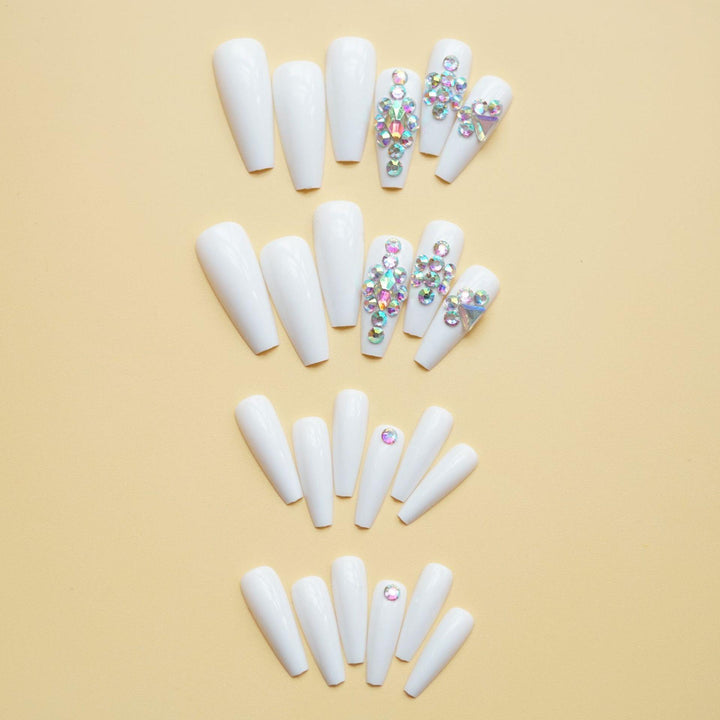 Long Stiletto Press-On Nails with Rhinestone Accents Stornfield