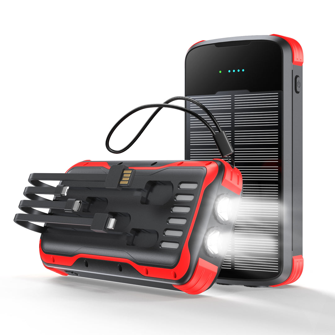Multifunctional Solar Power Bank with Integrated LED Lamp and Multiple Ports Stornfield