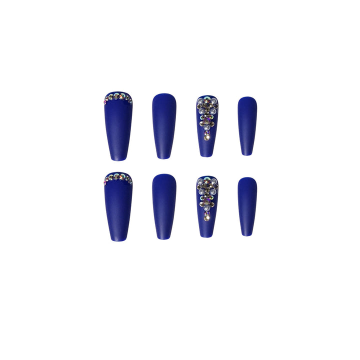 Nail extensions with elegant rhinestone embellishments Stornfield