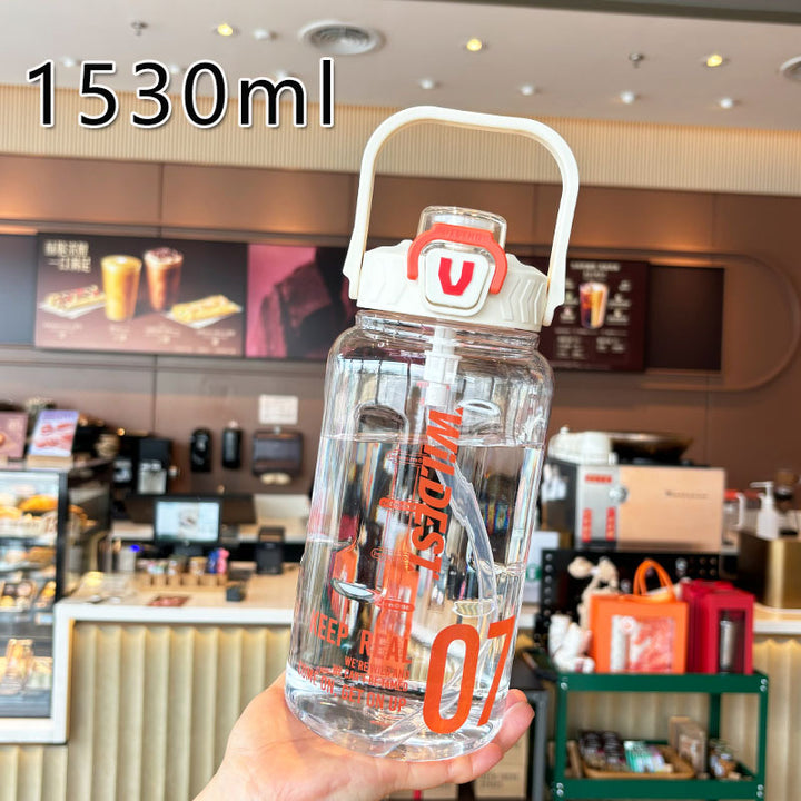 Women’s large water bottle with integrated straw and carrying handle Stornfield