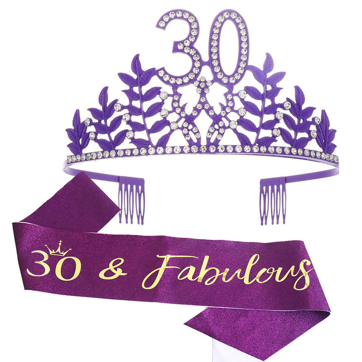 Women's Glamorous Birthday Crown with Shining Rhinestones Stornfield
