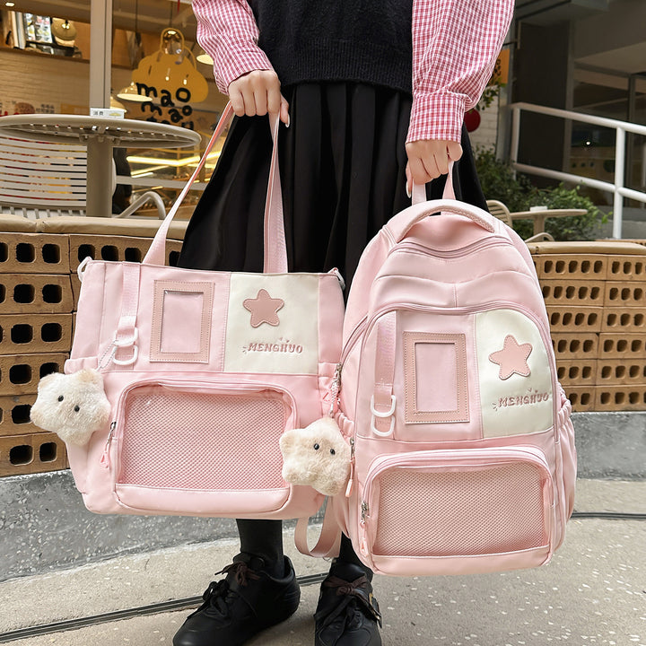 Structured Casual Backpack with Transparent Pocket Stornfield
