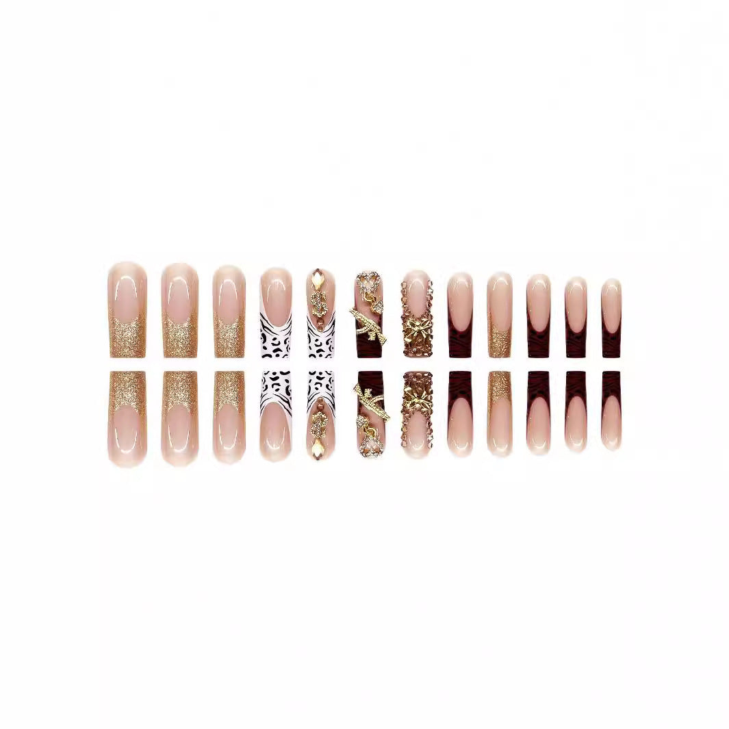 Luxurious Artistic Press-On Nail Set Stornfield