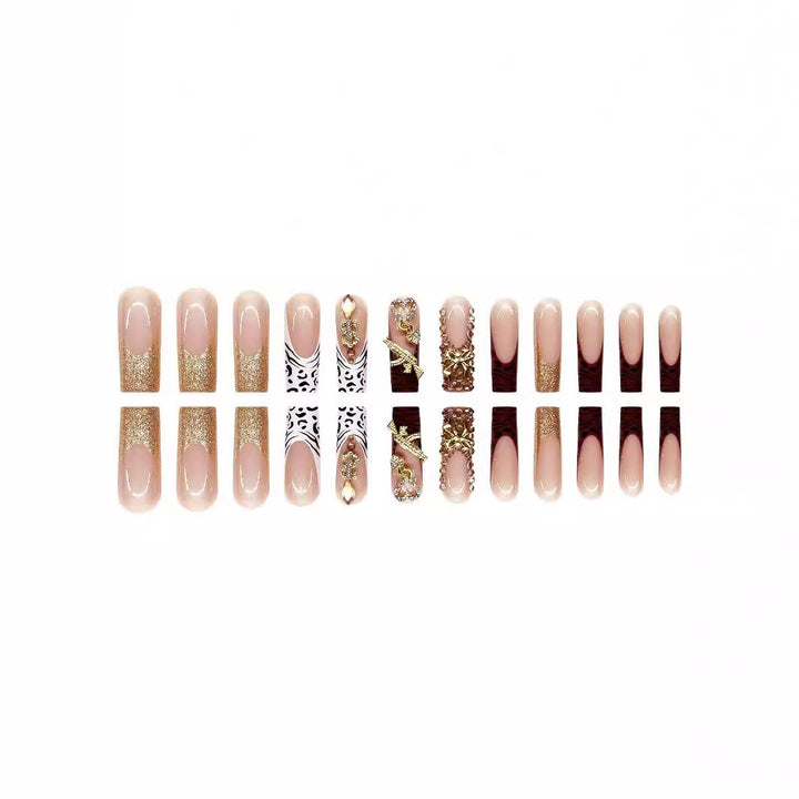 Luxurious Artistic Press-On Nail Set Stornfield