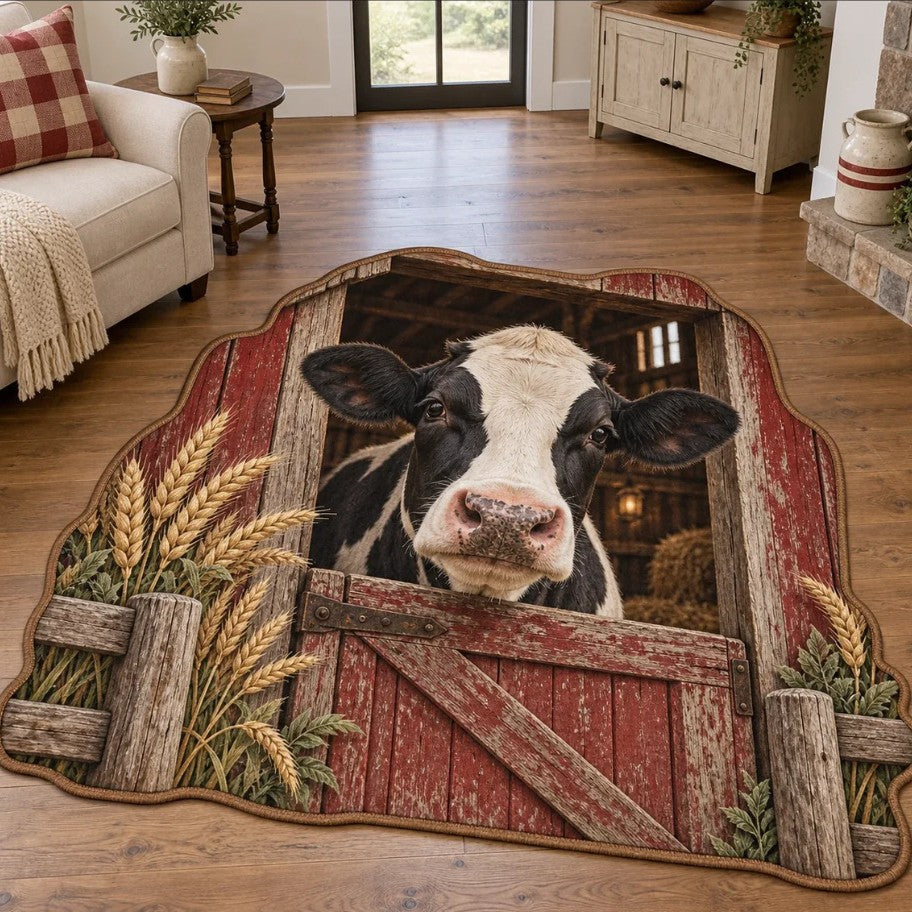 Highland Cattle-Themed Area Rug