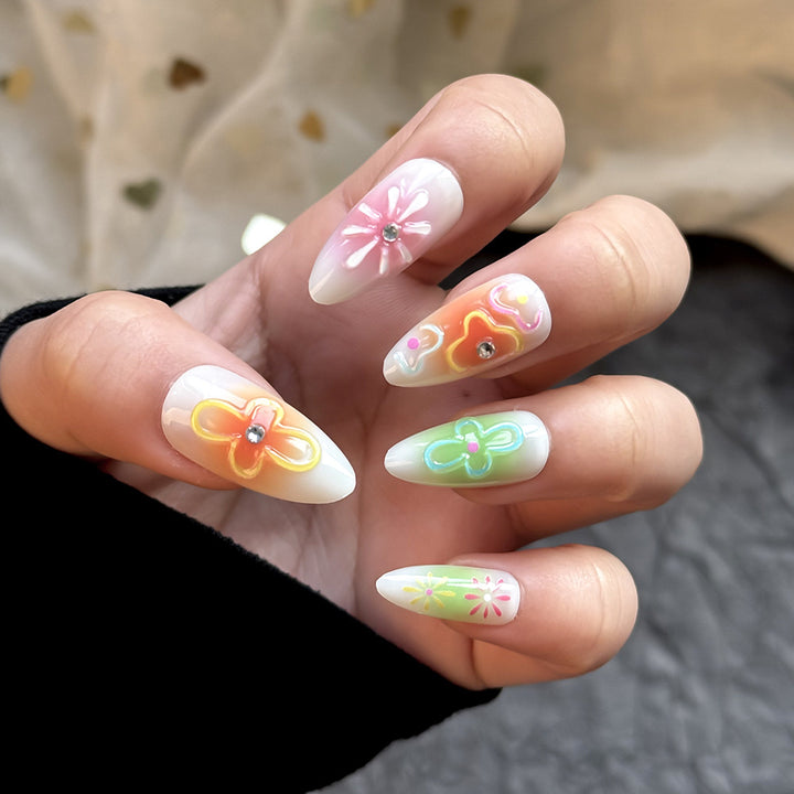 Artistic Floral Press-On Nails Kit Stornfield