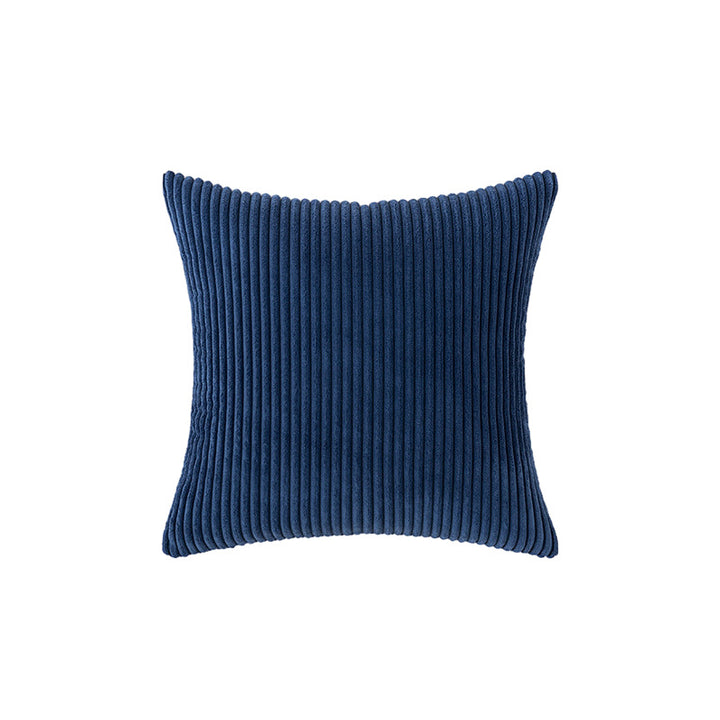Corduroy Ribbed Square Accent Pillow Cover with Deep-Channel Texture and Concealed Zipper