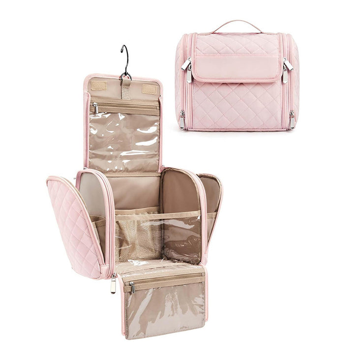 Cosmetic Organizer Bag with Removable Hook and Transparent Compartments Stornfield