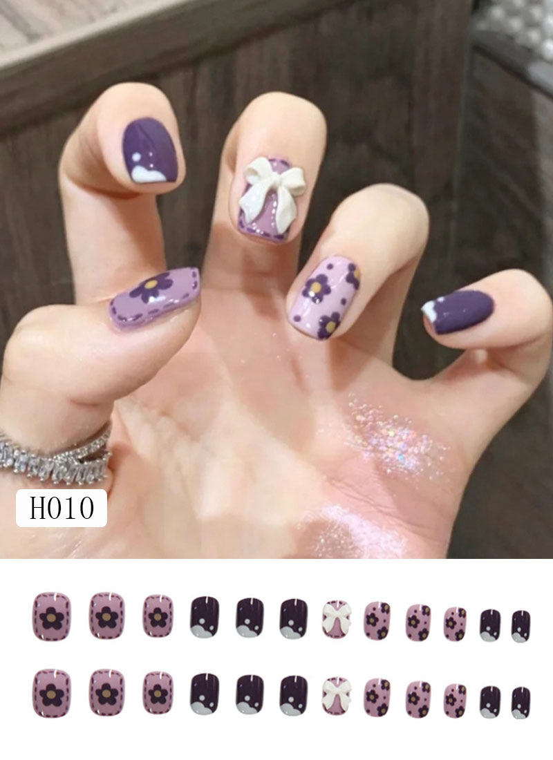 Artificial nail tips with bow design Stornfield